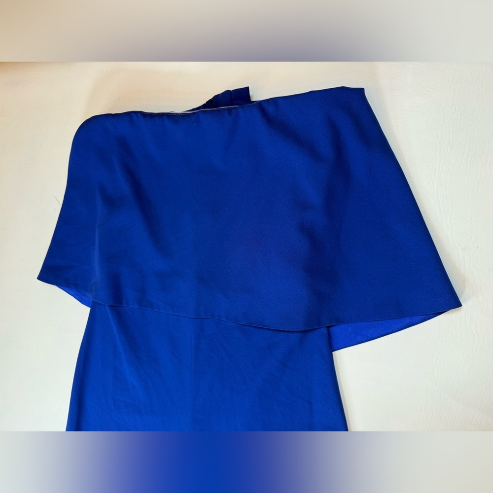 Mimi and Dottie Blue Stretch Popover Strapless Wide Leg Jumpsuit 10 (bin FF) - Picture 5 of 13
